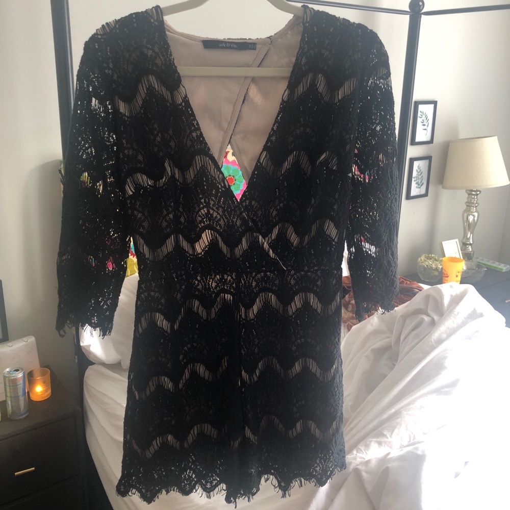 Ark & Co black lace romper